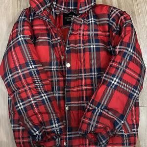 Mini Rodini plaid K2 Parka 128/134 7-9 Yr red